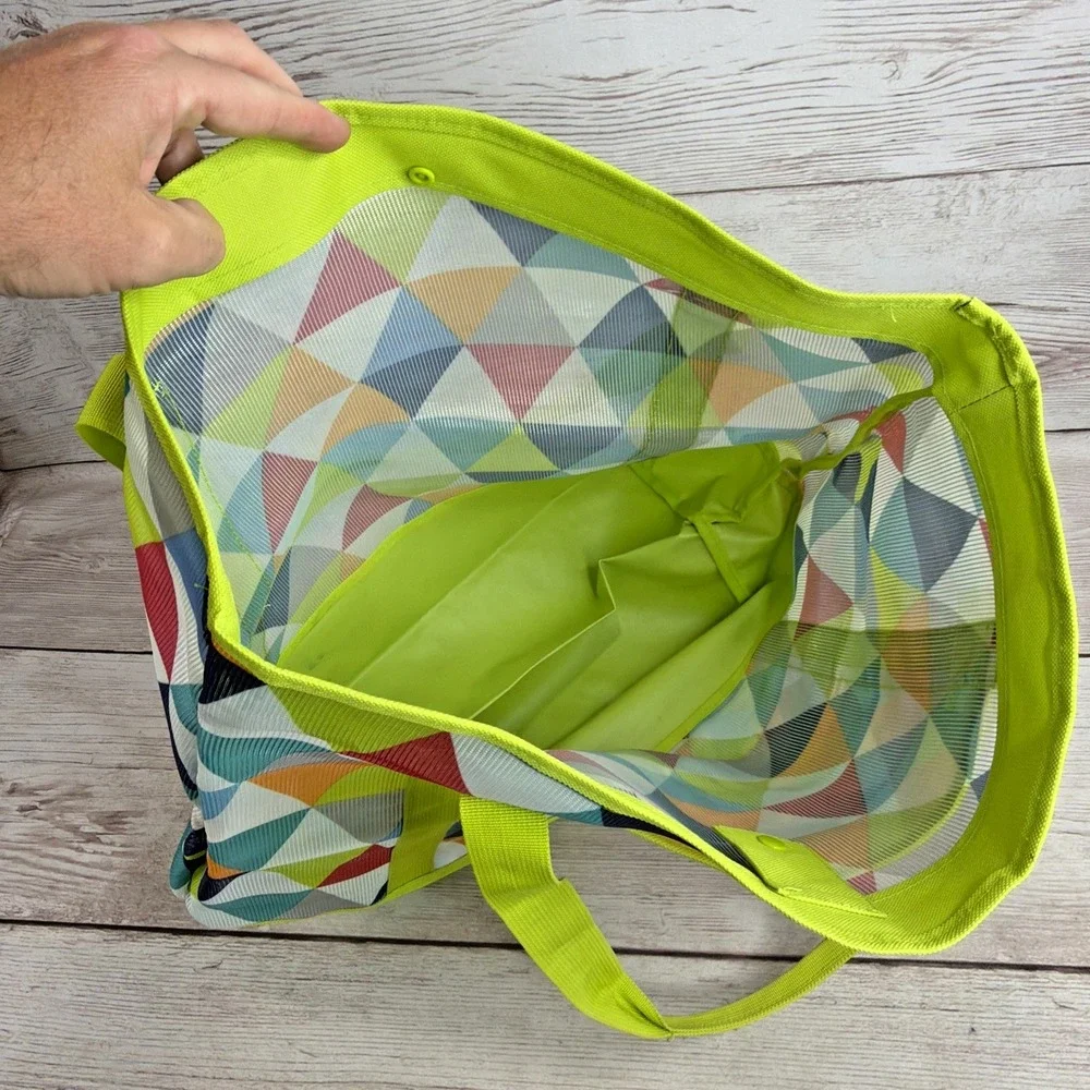 EXC 2016 Disney Store Mickey Mouse Summer Fun Mesh Beach Bag Solid Bottom Bright
